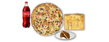 PROMOCIÓN ESPECIAL: PIZZA FAMILIAR + PALITOS DE AJO + BEBIDA + CHOCOTORTA